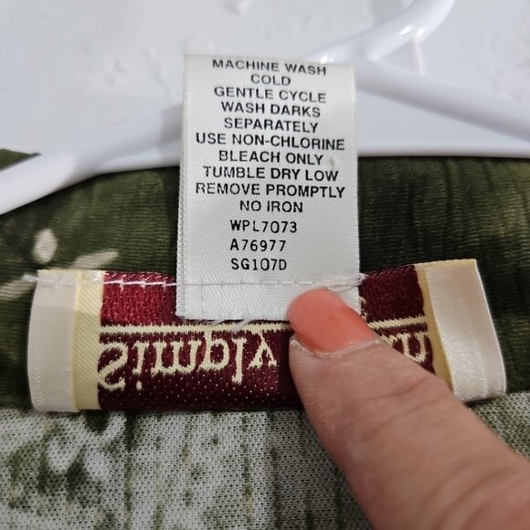 Vtg Susan Graver Shirt Womens 3X Green Paisley Button Up Long Sleeve Blouse - Picture 3 of 7